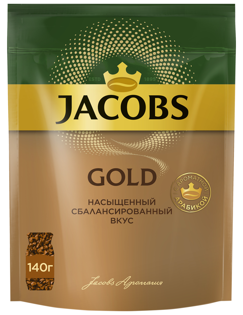 Кофе растворимый JACOBS Gold натуральный сублимированный